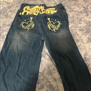 BaBy BanZ High Rise Jeans with Yellow Accents